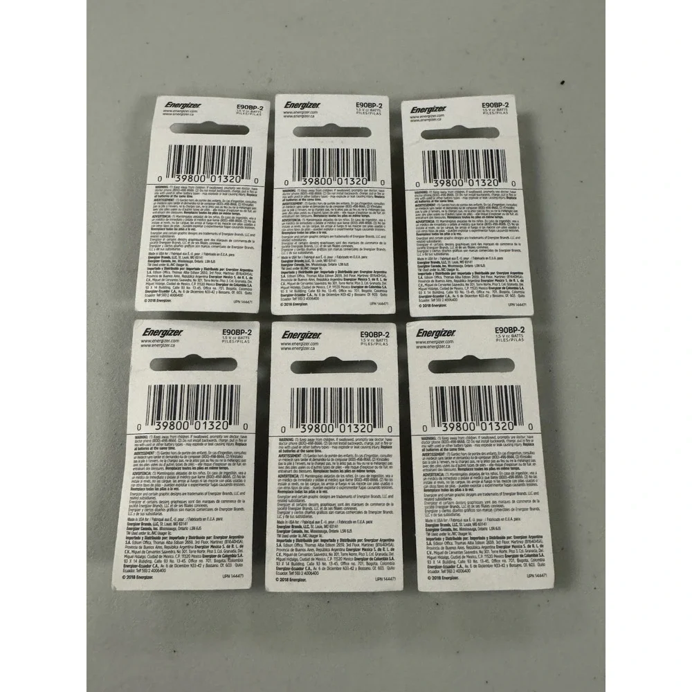 6 Pks of 2 (12) Energizer Batteries N2 E90Bp2